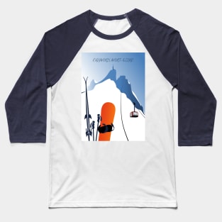 Chamonix Aiguille du Midi snowboard ski leewarddesign Baseball T-Shirt